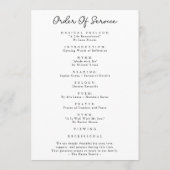 Modern Script Celebration of Life Photo Funeral Programmakaart (Achterkant)