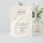 Modern Script Champagne Ampersand Wedding RSVP Kaartje (Staand voorkant)
