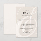 Modern Script Champagne Ampersand Wedding RSVP Kaartje (Voorkant / Achterkant)