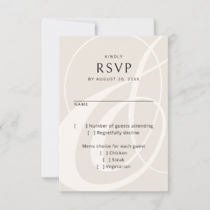 Modern Script Champagne Ampersand Wedding RSVP Kaartje