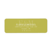 Modern Script Chartreuse Citrus Monogram Wedding Etiket (Voorkant)