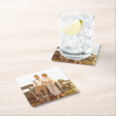 Modern Script Cheers to Love Photo Wedding Kartonnen Onderzetters (Insitu)