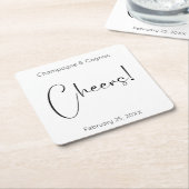 Modern Script Cheers Trouwdouche Kartonnen Onderzetters (Schuin)