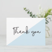 Modern Script Chic Baby shower dank u Kaart (Staand voorkant)