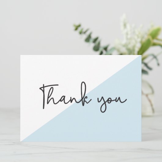 Modern Script Chic Baby shower dank u Kaart (Staand voorkant)