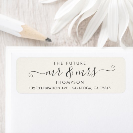 Modern Script Chic Future MR en MRS Elegant Etiket (Insitu)