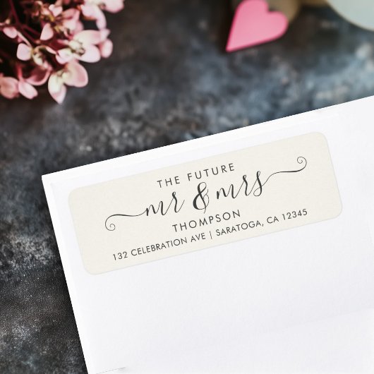 Modern Script Chic Future MR en MRS Elegant Etiket