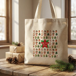  Modern script christmas tote bag rustic
