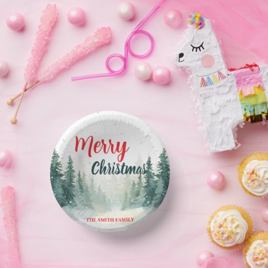 Modern Script Christmas Xmas winter pine tree fore Papieren Kommen (Feest)