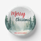 Modern Script Christmas Xmas winter pine tree fore Papieren Kommen (Voorkant)