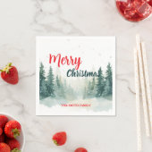 Modern Script Christmas Xmas winter pine tree fore Servet (Insitu)