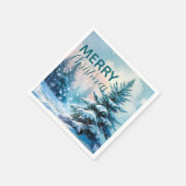Modern Script Christmas Xmas winter pine tree fore Servet (Hoek)