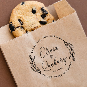 Modern Script Circular Wedding Dank u Rubberstempel