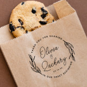 Modern Script Circular Wedding Dank u Rubberstempel