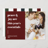 modern script citeert vrede en feestelijke foto feestdagenkaart (Voorkant / Achterkant)