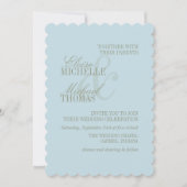 Modern Script Citrus Blue Formal Wedding Kaart (Voorkant)