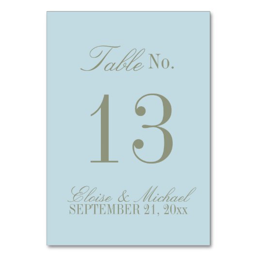 Modern Script Citrus Blue Formal Wedding Kaart (Voorkant)