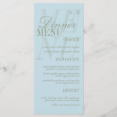 Modern Script Citrus Blue Formal Wedding Menu (Voorkant)