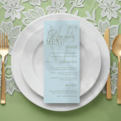 Modern Script Citrus Blue Formal Wedding Menu
