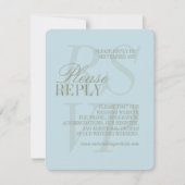 Modern Script Citrus blue QR Formal Wedding RSVP Kaartje (Voorkant)