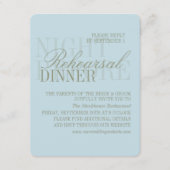 Modern Script Citrus Blue Wedding Rehearsal Informatiekaartje (Voorkant)