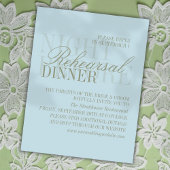 Modern Script Citrus Blue Wedding Rehearsal Informatiekaartje