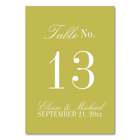 Modern Script Citrus Green Formal Wedding Kaart (Voorkant)