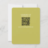 Modern Script Citrus Green QR Formal Wedding RSVP Kaartje (Achterkant)
