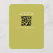 Modern Script Citrus Green Wedding Details QR Informatiekaartje (Achterkant)