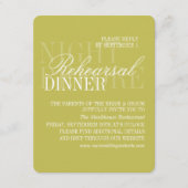 Modern Script Citrus Green Wedding Rehearsal Informatiekaartje (Voorkant)