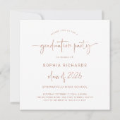 Modern Script Class of 2025 Foto Graduation Party Kaart (Voorkant)