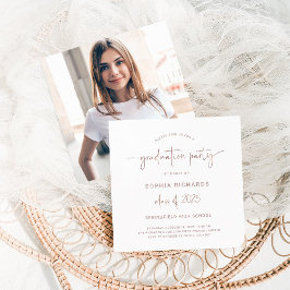 Modern Script Class of 2025 Foto Graduation Party Kaart