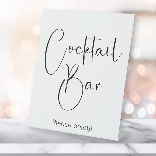 Modern Script Cocktail Bar Reclamebord Met Voetstuk