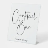 Modern Script Cocktail Bar Reclamebord Met Voetstuk (Voorkant)