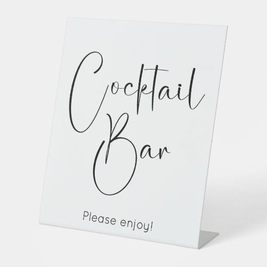 Modern Script Cocktail Bar Reclamebord Met Voetstuk (Voorkant)