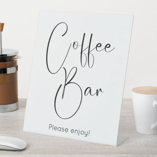 Modern Script Coffee Bar Reclamebord Met Voetstuk (Insitu)