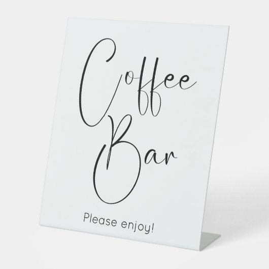 Modern Script Coffee Bar Reclamebord Met Voetstuk (Voorkant)