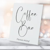 Modern Script Coffee Bar Reclamebord Met Voetstuk
