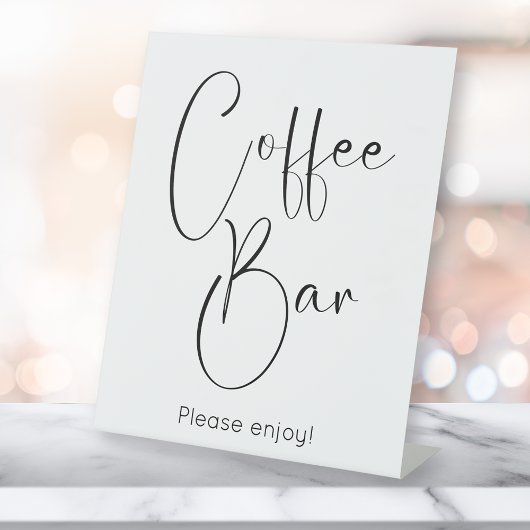 Modern Script Coffee Bar Reclamebord Met Voetstuk