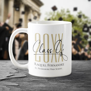 Modern Script Collage Graduation Party Koffiemok