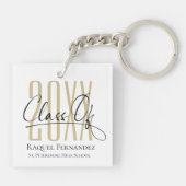 Modern Script Collage Graduation Party Sleutelhanger (Achterkant)