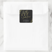 Modern Script Confetti Fifty en Fabulous Birthday Vierkante Sticker (Tas)