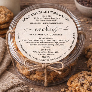 Modern Script Cookies Cottage Law Label