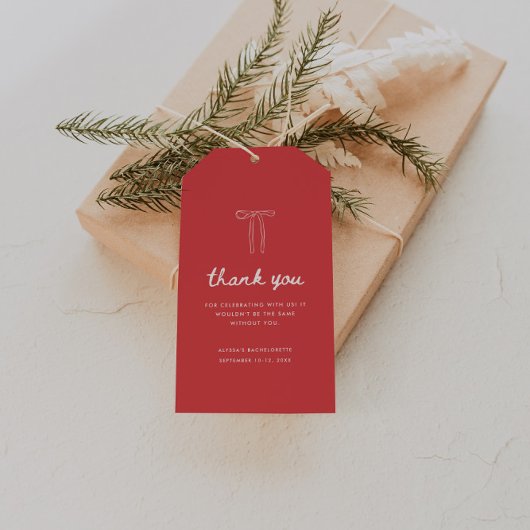 Modern Script Coquette Bow Bachelorette Thank You Cadeaulabel
