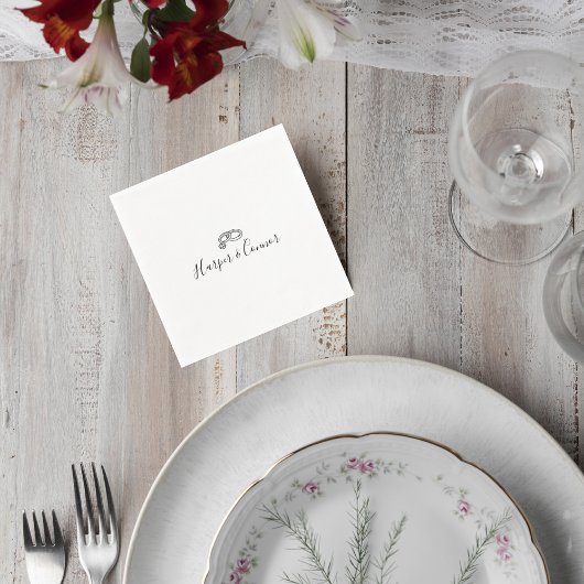 Modern Script Couple Names Napkin Servet