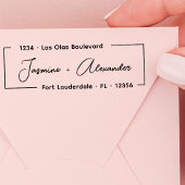 Modern Script Couple Wedding Return-adres Zelfinktende Stempel