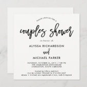 Modern script | Couples Douche Uitnodiging (Voorkant / Achterkant)