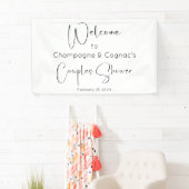 Modern Script Couples Douche Welkom Spandoek (Insitu)