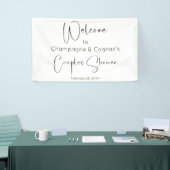 Modern Script Couples Douche Welkom Spandoek (Beurs)