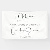 Modern Script Couples Douche Welkom Spandoek (Horizontaal)